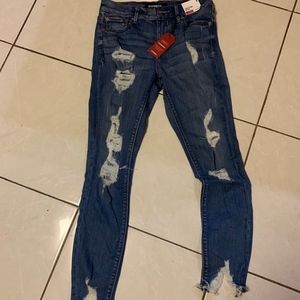 express mid rise stretch ankle jeans